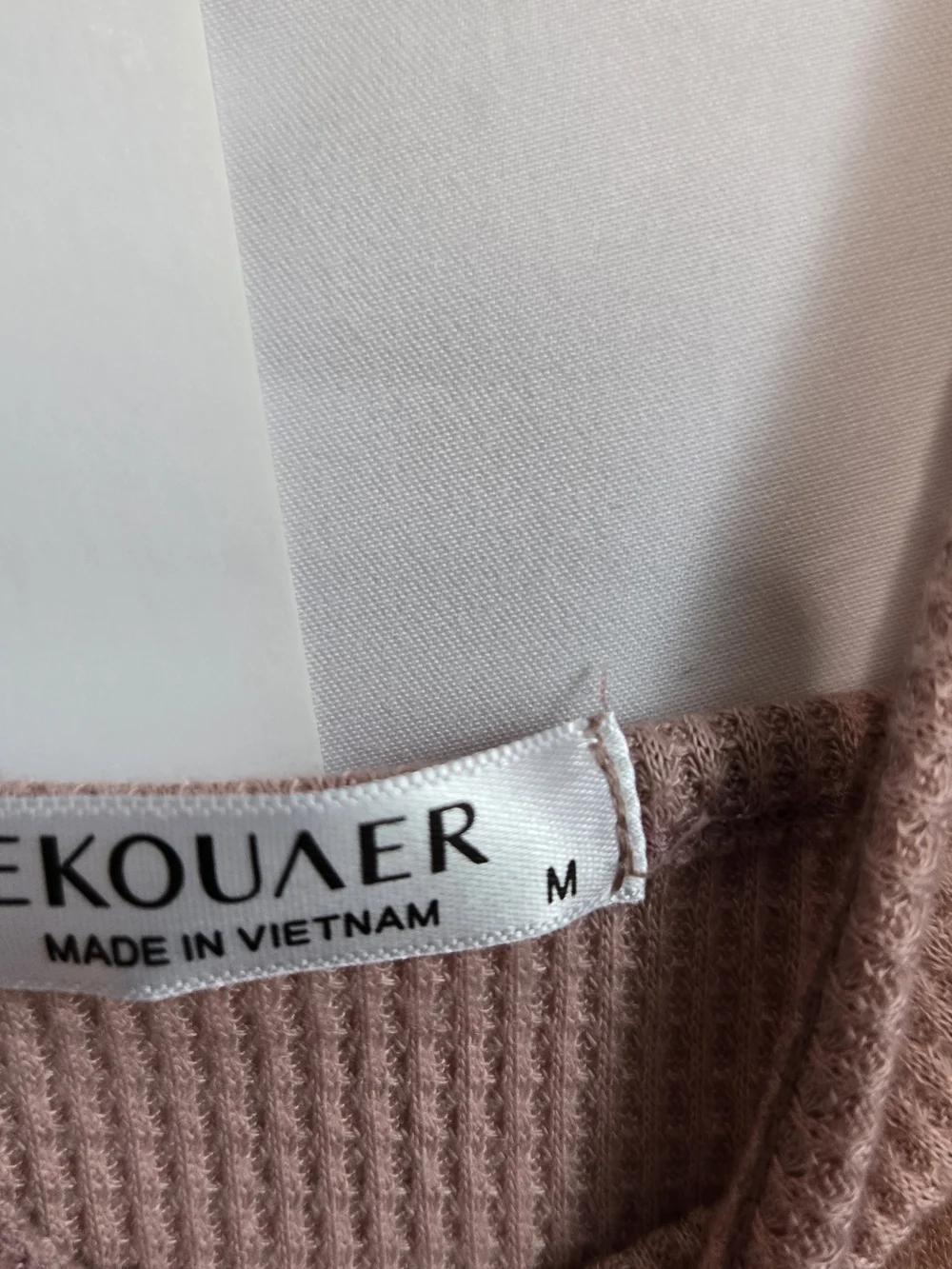 Ekouaer Women's Ribbed Knit 3 piece Lounge pajama set M long cardigan robe Rose